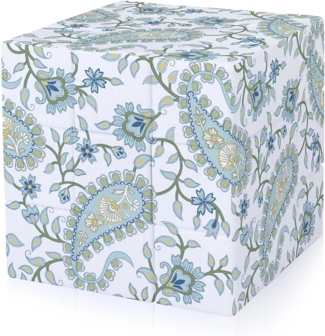 Green Paisley Pattern Adults 3x3x3 Color-Matching Smooth Fully Printed Cube Gift