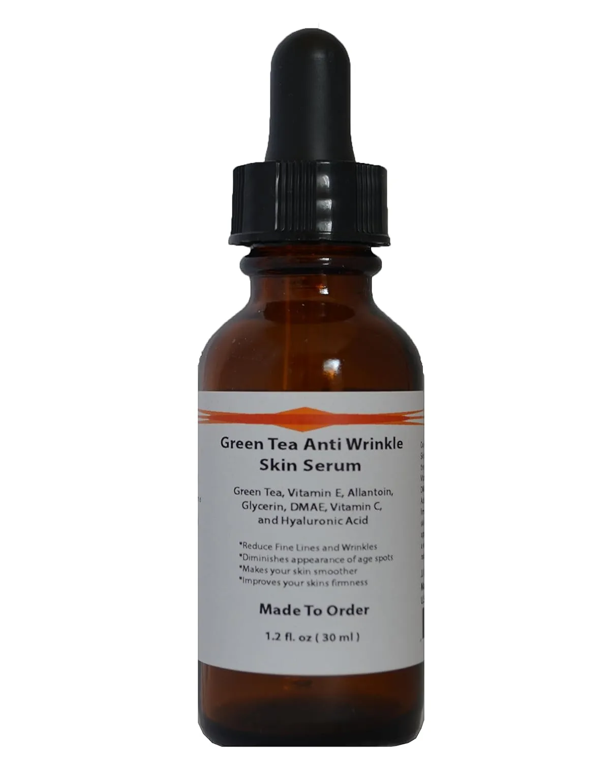 Green Tea Anti Wrinkle Skin Serum w/DMAE,Vitamin C and E, Allantoin, Glycerin and Hyaluronic Acid (1.2oz)