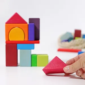 Grimm’s 30 Colored Geo-Blocks Toddler Toys Best Seller 12m 
