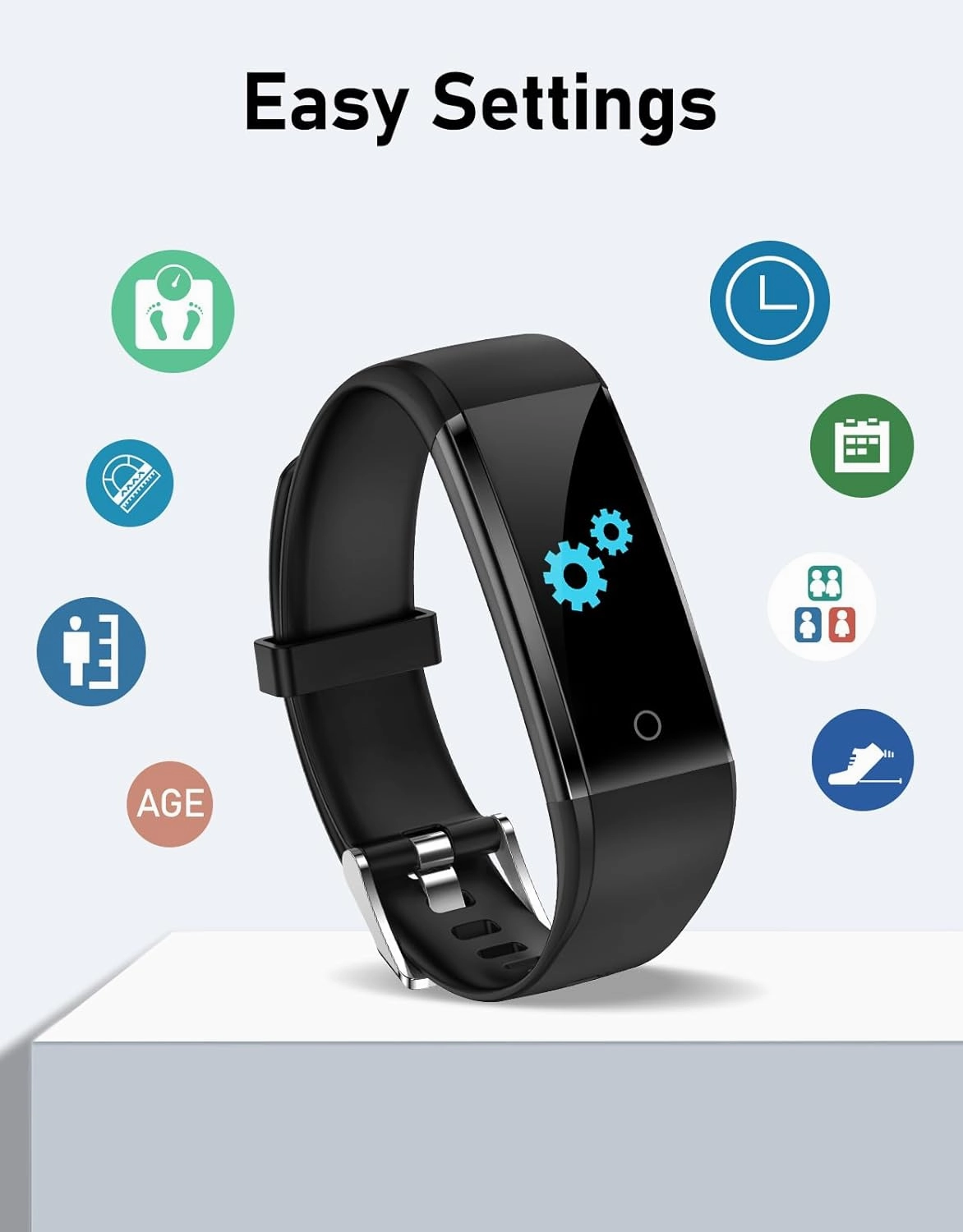 GRV No Bluetooth Pedometer Watch Fitness Tracker No Phone Needed, Step Counter Calories/Sleep Tracker for Walking Running for Men Women Waterproof (Black)