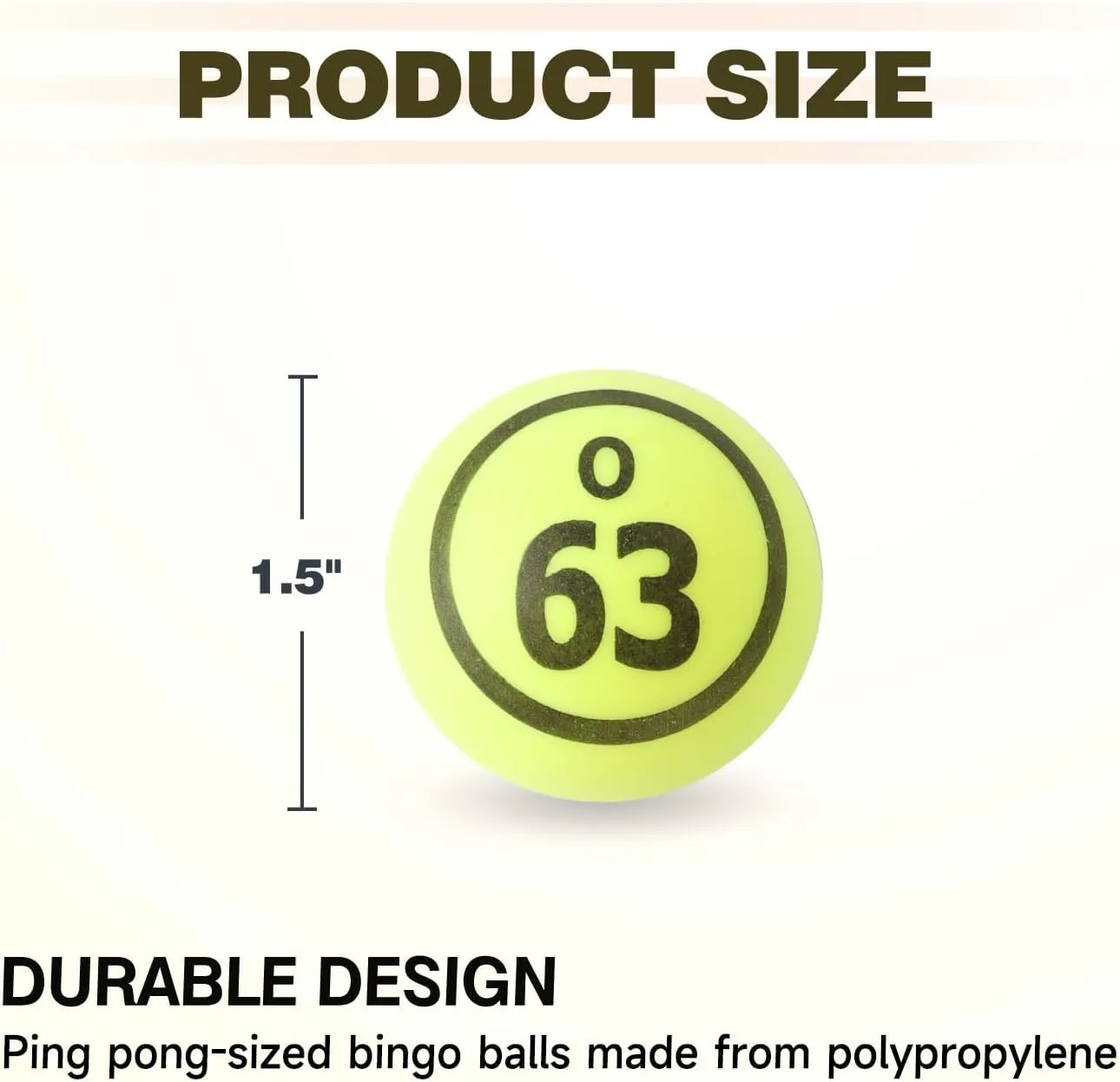 GSE Games & Sports Expert 1.5" Bingo Balls - Ping Pong Size Balls for Large Bingo Cage, Bingo Calling Balls for Parties, Prize Raffles, Family Game Nights