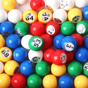 GSE Games & Sports Expert 7/8-Inch Bingo Balls, Multi-Color Replacement Bingo Game Balls with Easy Read Window for Parties, Prize Raffles