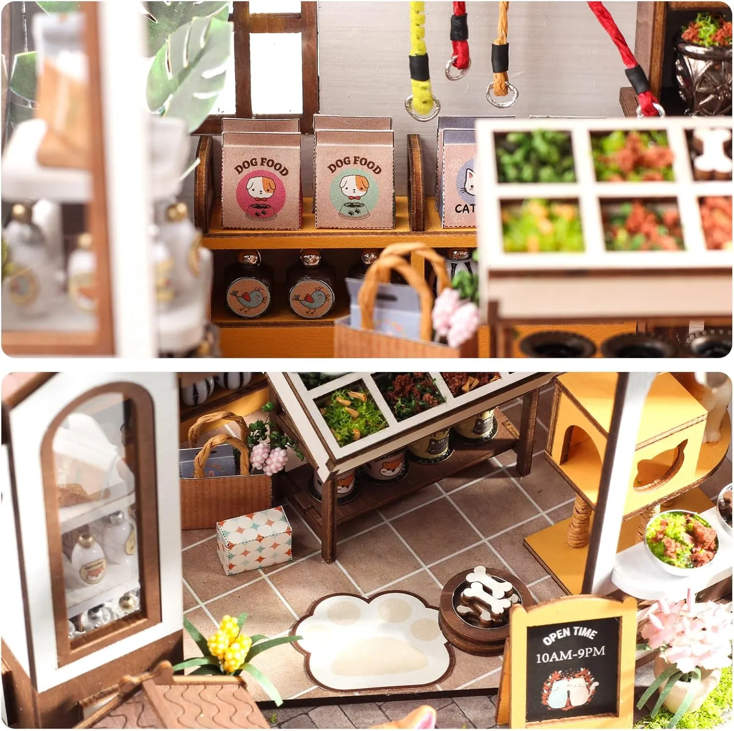 GuDoQi DIY Miniature House Kits, DIY Miniature Dollhouse Kit with Furniture, Tiny House Kits 1:24 Scale, Creative DIY Crafts for Adults Teen, Easter Day Birthday Gifts, Pet Shop