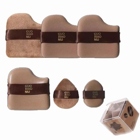 Guo Xiao Niu Makeup Puff, Guoxiaoniu Chocolate Color Quick Makeup Foundation Puff Set, Guoxiaoniu Makeup Puff-Dry & Wet Use, Makeup Chocolate Puffs Guo Xiao Niu (2 Boxes of 12 Pcs)
