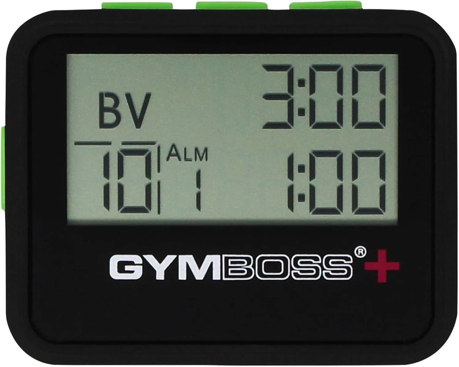 Gymboss Plus Interval Timer and Stopwatch - Black/Green Softcoat