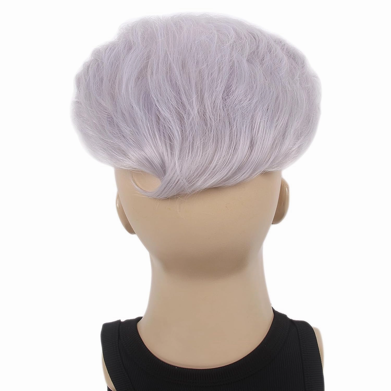 H&Bwig Men Short Toppers Hairpiece Clip in Hair Extensions for Covering White Loss Hair Toupee (silver)