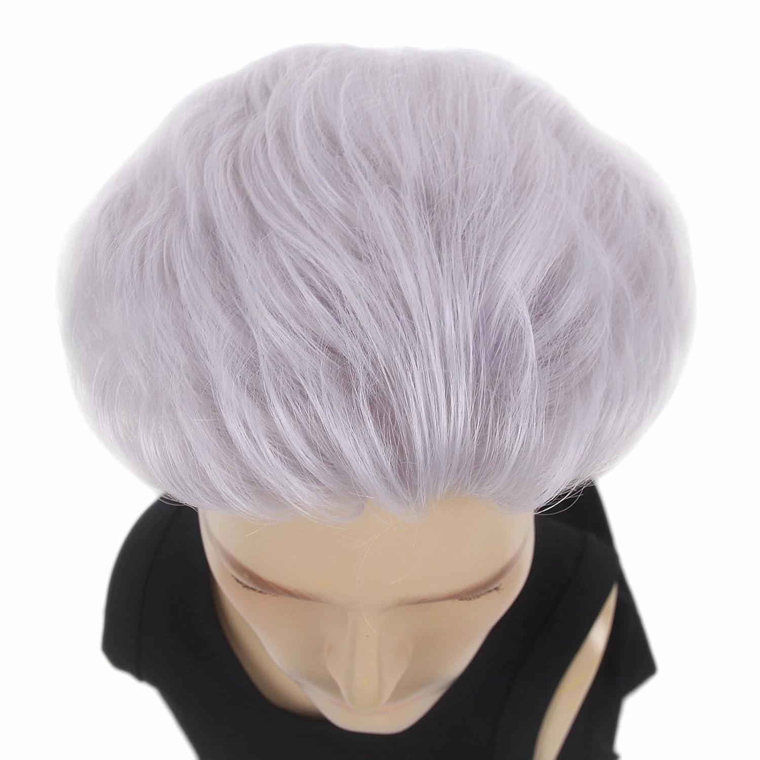 H&Bwig Men Short Toppers Hairpiece Clip in Hair Extensions for Covering White Loss Hair Toupee (silver)