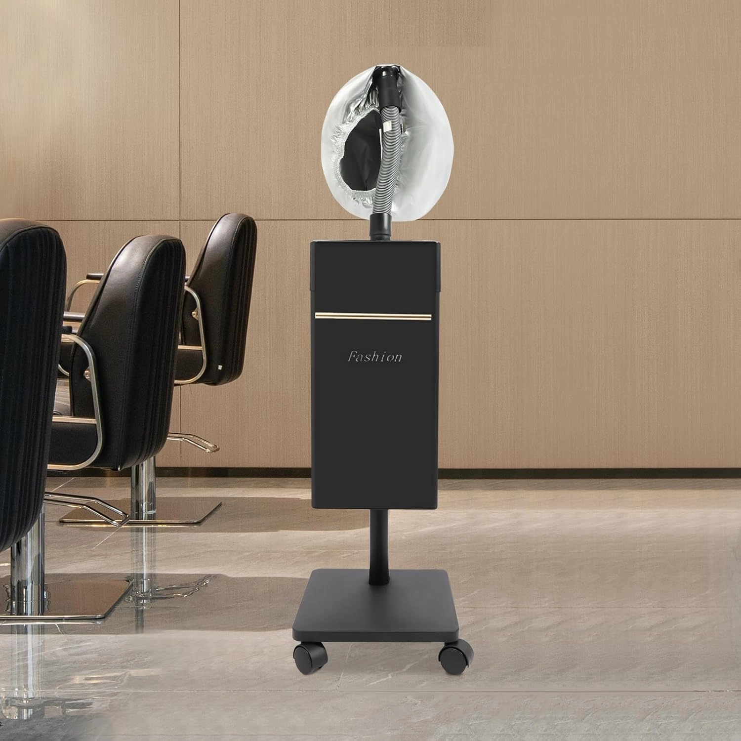 Hair Steamer and Hair Processor,Nano Hair Steamer Anion Hair Color Processor Stand Up Base Salon Spa Equipment,Steam Cap (Black)