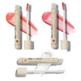 HALEYS Hydrating Luminous Lip Gloss Set (3 PACK), Re-flect and hydrate, nourish, non-sticky, weightless, Phenoxyethanol-free, peppermint oil-infused, Vegan and Cruelty-free