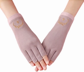 Half-Finger Sunscreen Gloves Women's Non-Slip Breathable UV-Proof Gloves(D)