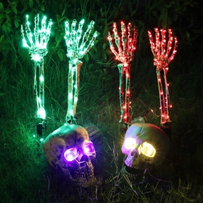 Halloween LED Light Up Skeleton Arm Hand Halloween Party Outdoor