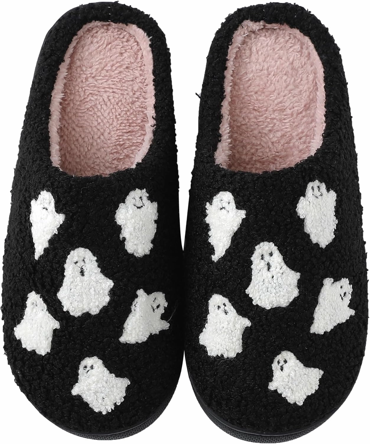 Halloween Slippers for Women Men, Soft Plush Fuzzy Winter holiday slippers, Retro Cozy House Slippers, Comfy Bedroom Christmas Slippers Indoor Outdoor Shoes