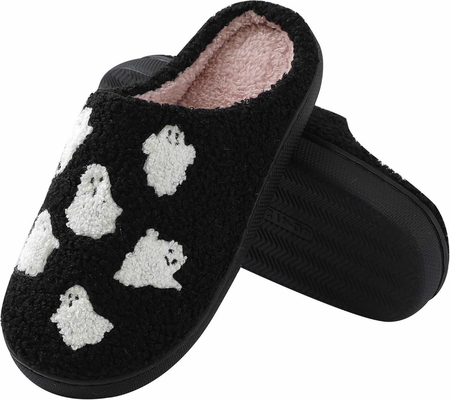 Halloween Slippers for Women Men, Soft Plush Fuzzy Winter holiday slippers, Retro Cozy House Slippers, Comfy Bedroom Christmas Slippers Indoor Outdoor Shoes