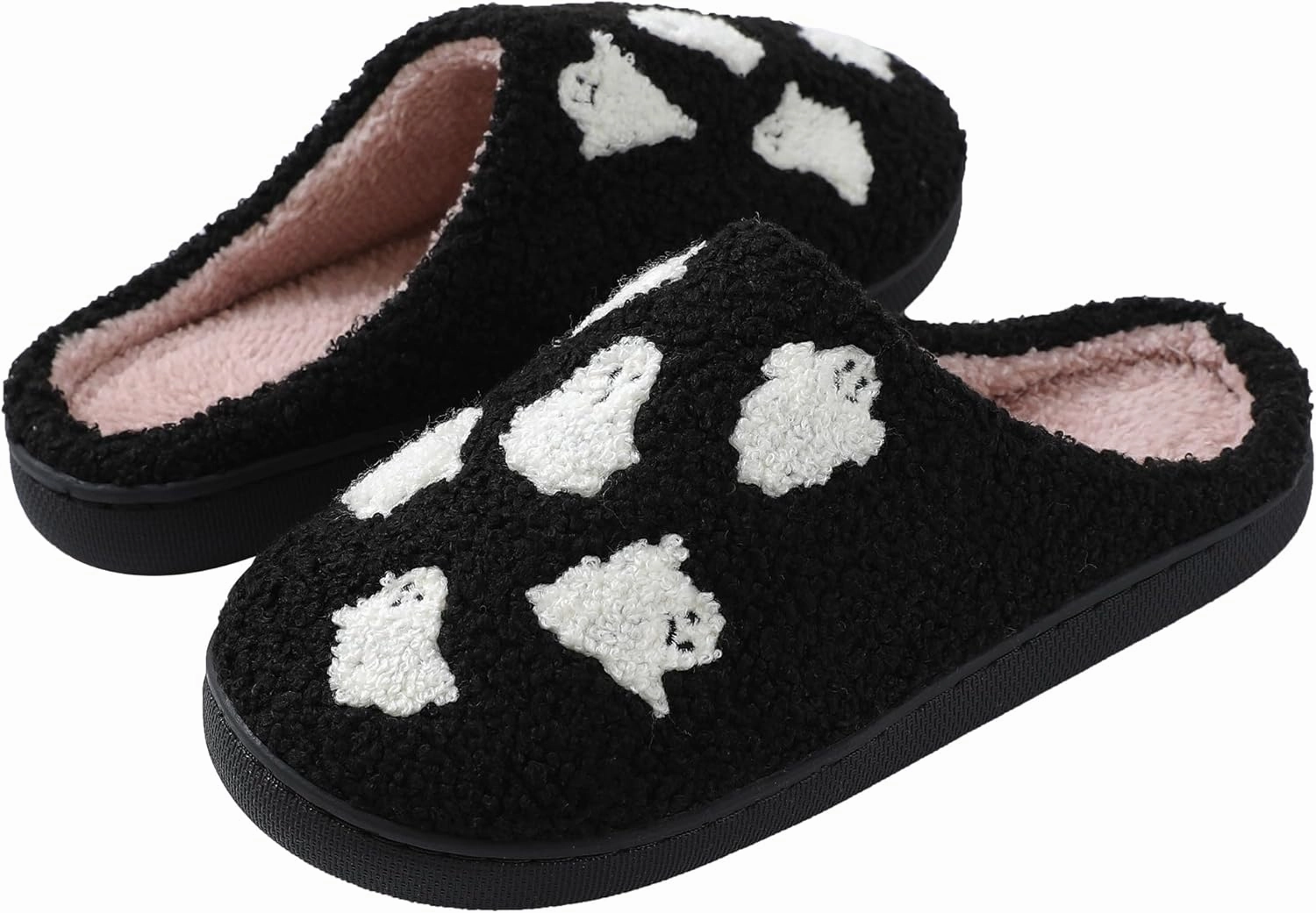 Halloween Slippers for Women Men, Soft Plush Fuzzy Winter holiday slippers, Retro Cozy House Slippers, Comfy Bedroom Christmas Slippers Indoor Outdoor Shoes