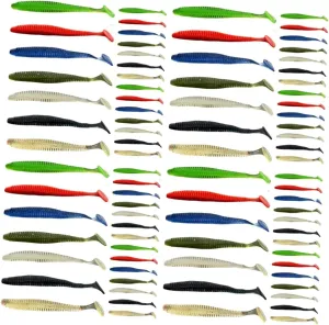 HANABASS 4sets Fishing Supplies Decorative Artificial Fake Baits Compact Kit for Freshwater Fishing 21pcs*4