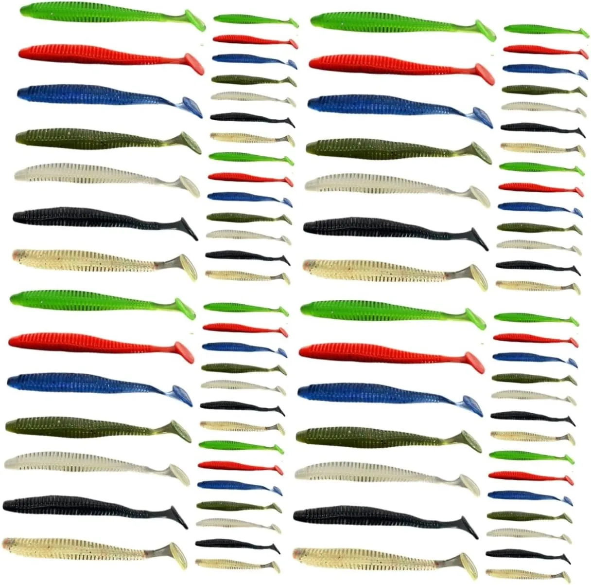 HANABASS 4sets Fishing Supplies Decorative Artificial Fake Baits Compact Kit for Freshwater Fishing 21pcs*4