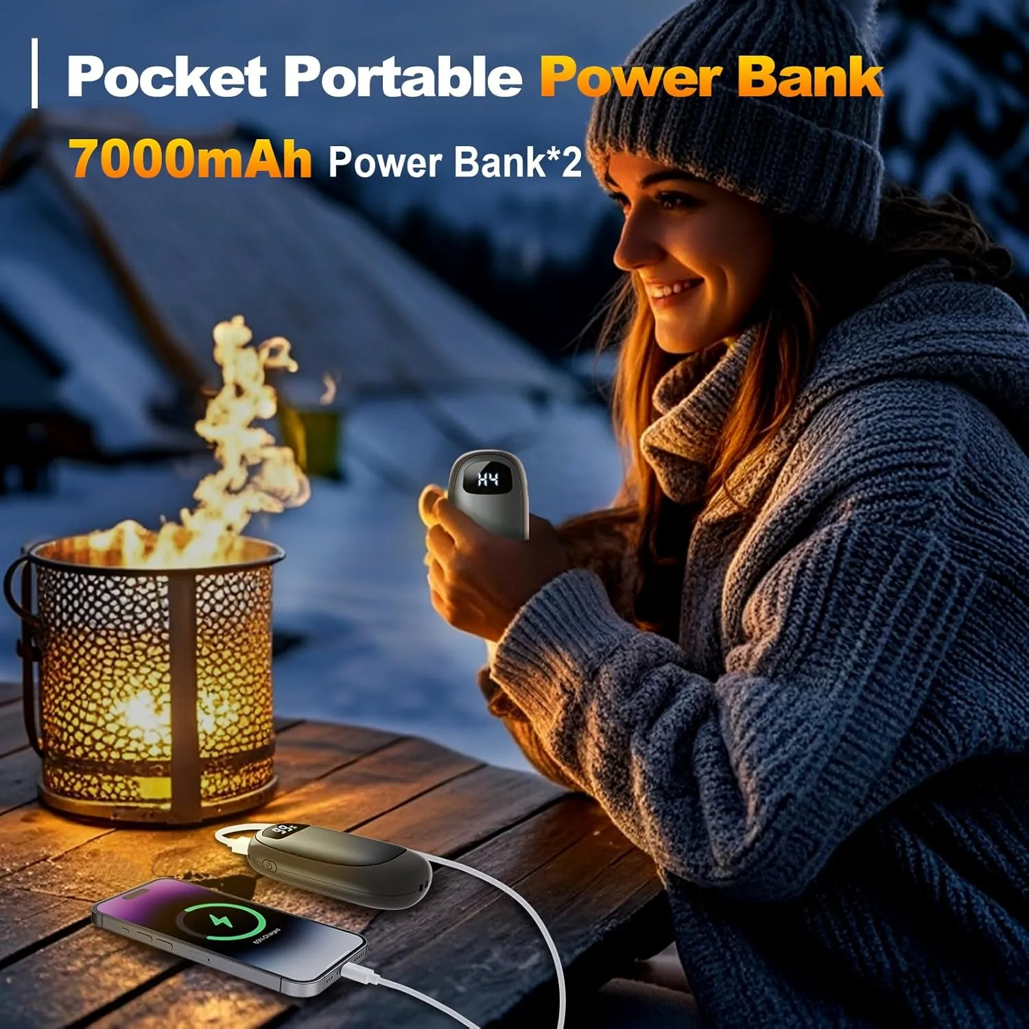 Hand Warmers Rechargeable - 14000mAh Electric Hand Warmers, Max 20 Hrs Warmth 4 Levels Heat Up to 131℉, Dual-Side Heating Portable Reusable Pocket Heater 2 Pack for Raynauds, Hunting, Camping, Golf