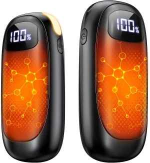 Hand Warmers Rechargeable - 2 Pack Electric Hand Warmers 14000mAh, 16 Hrs Warmth Dual-Sided Heating Max 131℉, 4 Heating Levels Battery Operated Pocket Heater for Raynauds, Hunting, Golf, Camping