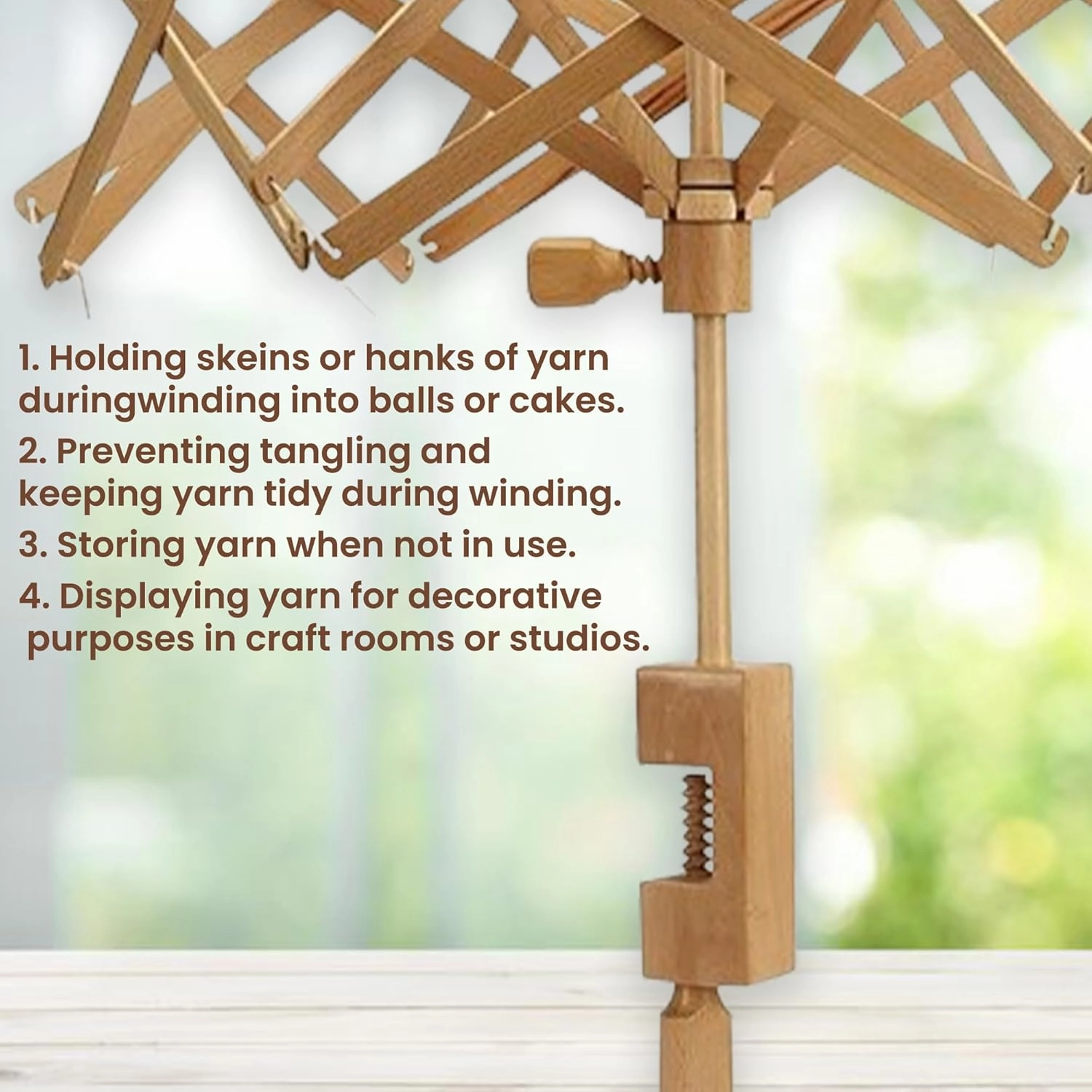 Hand Operated Yarn Ball Winder | Swift, Yarn, Wool, and String Holder| Knitting & Crochet Accessories Galaxy Indiacraft (Natural Rosewood)…