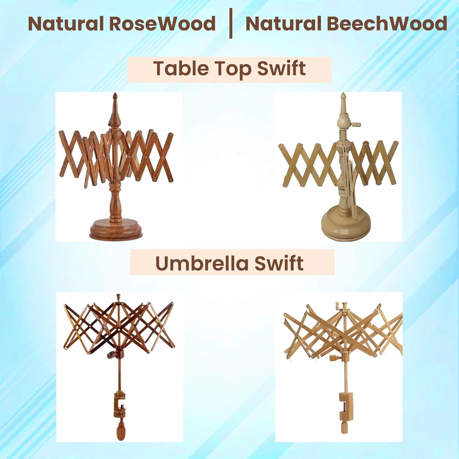 Hand Operated Yarn Ball Winder | Swift, Yarn, Wool, and String Holder| Knitting & Crochet Accessories Galaxy Indiacraft (Natural Rosewood)…