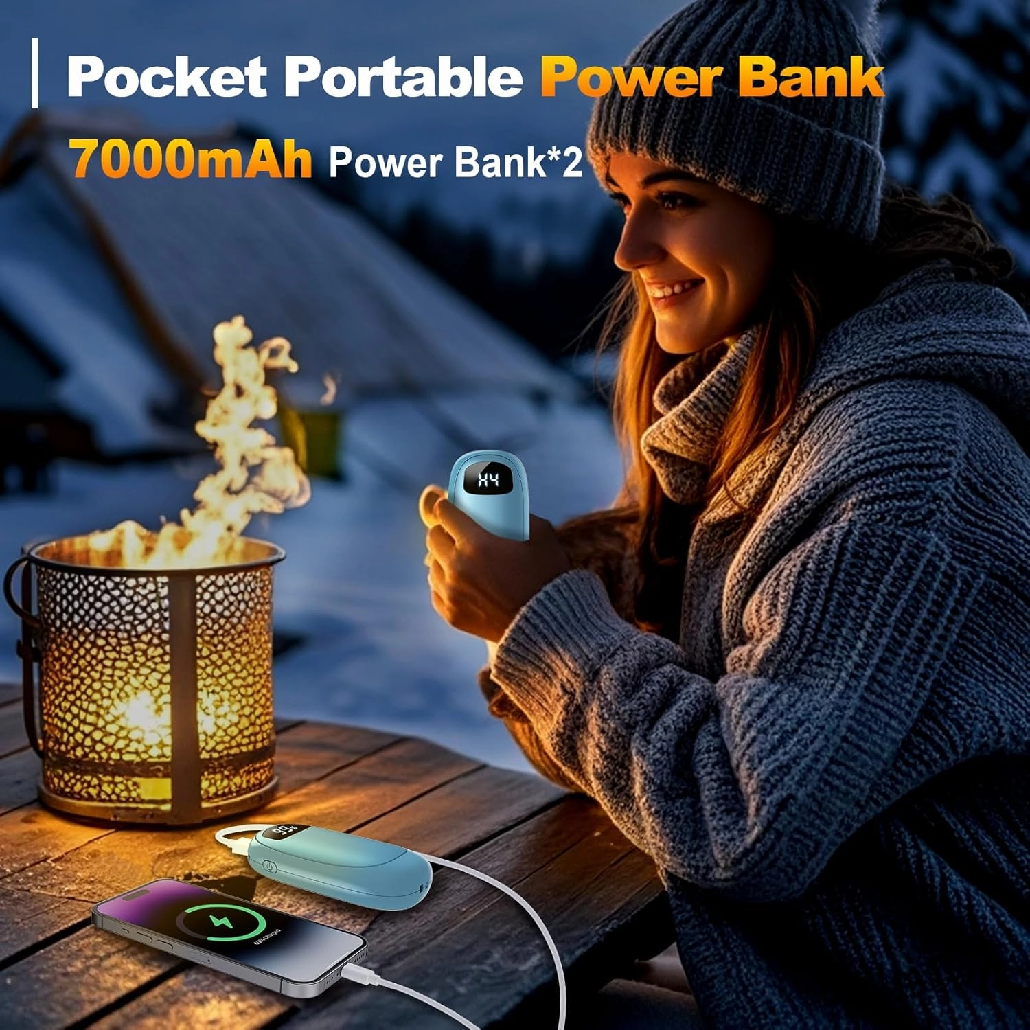 Hand Warmers Rechargeable - 14000mAh Electric Hand Warmers, Max 20 Hrs Warmth 4 Levels Heat Up to 131℉, Dual-Side Heating Portable Reusable Pocket Heater 2 Pack for Raynauds, Hunting, Camping, Golf
