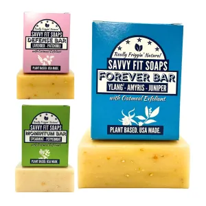 Handmade Natural Soap Bar - TOP OATMEAL BARS - MOMINTUM, FOREVER, DEFENSE Soap Bars - Plant-Based Both Body & Face - Cruelty-Free Gift for All (Pack of 3) 4.5 oz/Bar