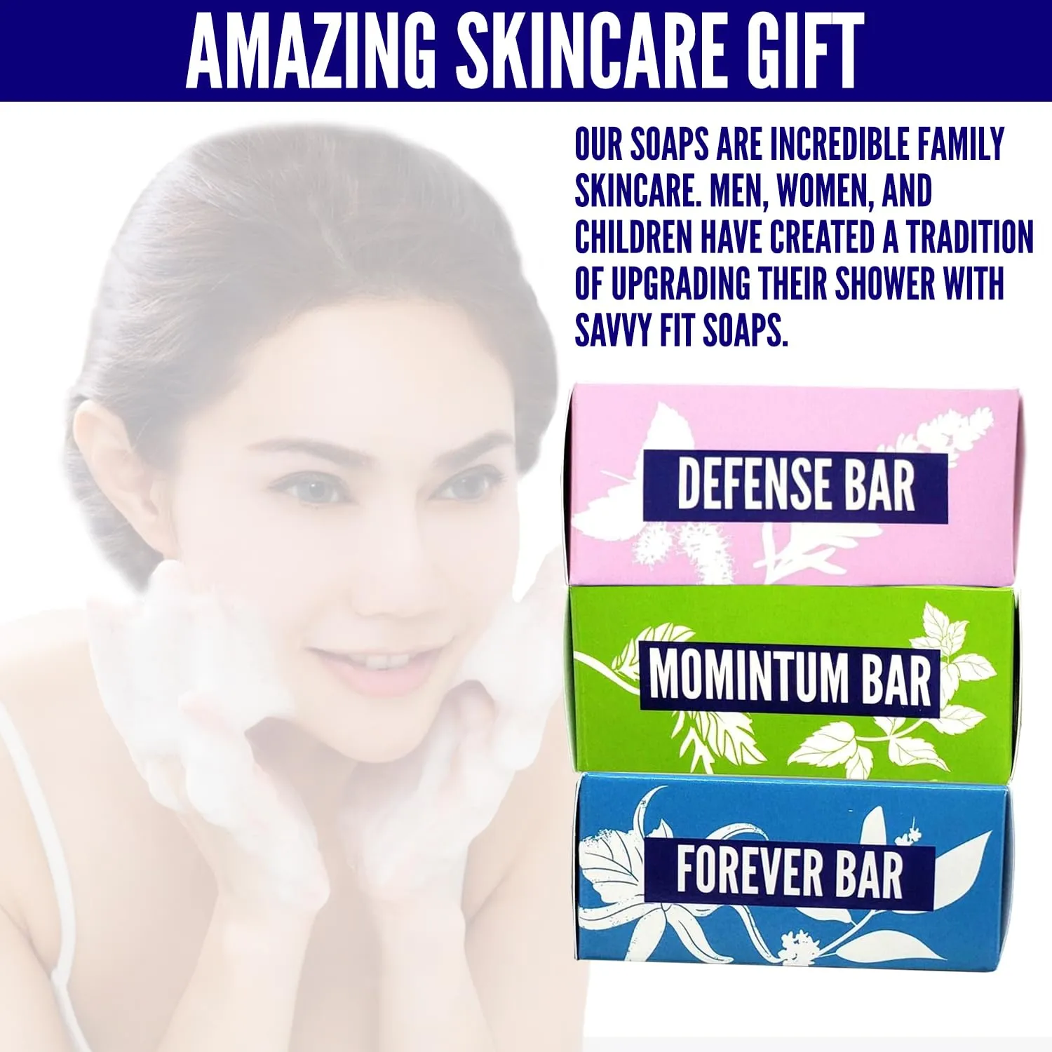 Handmade Natural Soap Bar - TOP OATMEAL BARS - MOMINTUM, FOREVER, DEFENSE Soap Bars - Plant-Based Both Body & Face - Cruelty-Free Gift for All (Pack of 3) 4.5 oz/Bar