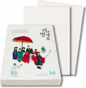 Hanji Printer Paper A4, 80gsm, Korean Traditional Mulberry Copy Paper, 100 Sheets, Premium Quality Copy Printer Paper, 8.3x11.7 Inches (White)