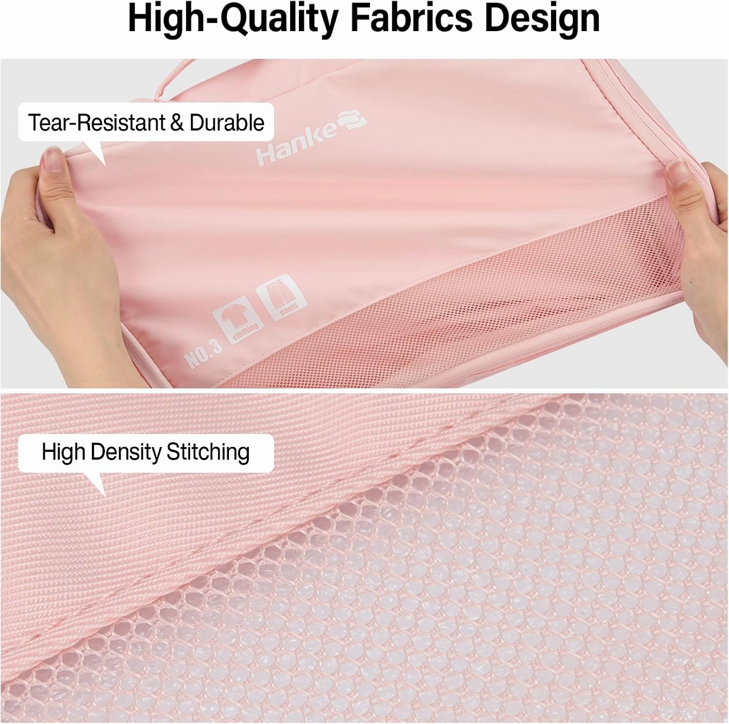 Hanke 7 Sets Packing Cubes for Travel, Travel Organizer Bags, Compressible Expandable Packing Organizers, Tear Resistant Luggage Organizer, Gifts for Women Mom