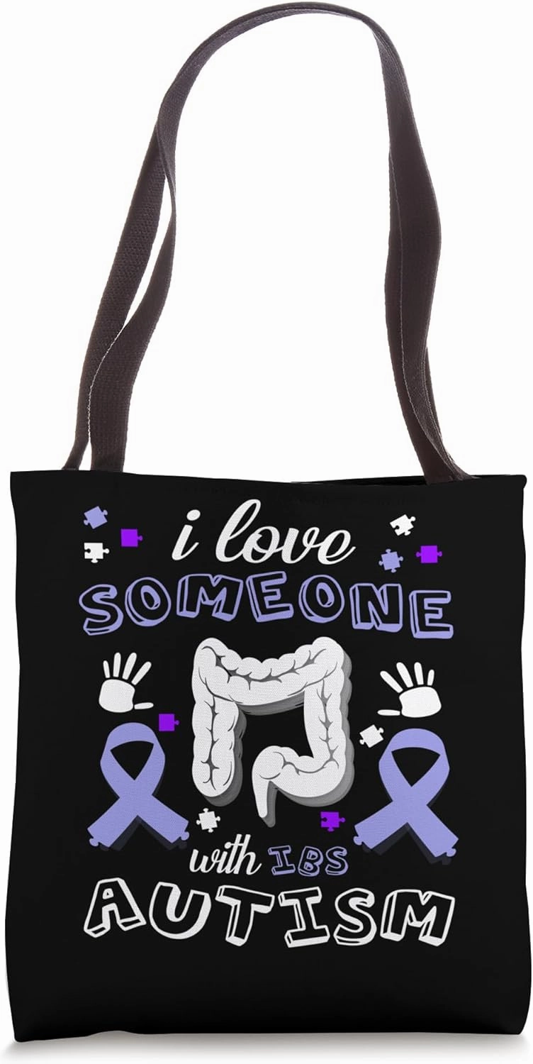 Happy IBS Autism Month Irritable Bowel Syndrome Apparel Tote Bag