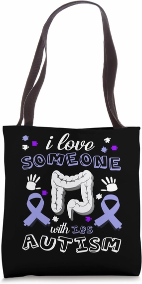 Happy IBS Autism Month Irritable Bowel Syndrome Apparel Tote Bag