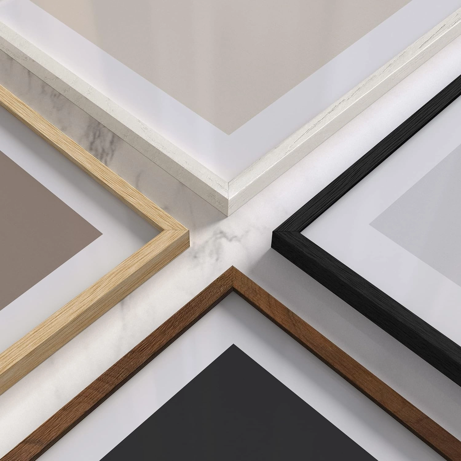 HAUS AND HUES Beige Wood Oak 16x20 Picture Frame, Set of 3 - Modern Wood Wall Art Display - Lightweight 16x20 Frame Set of 3 for Art Prints, Photos, Posters - Ready-to-Hang Vertically & Horizontally