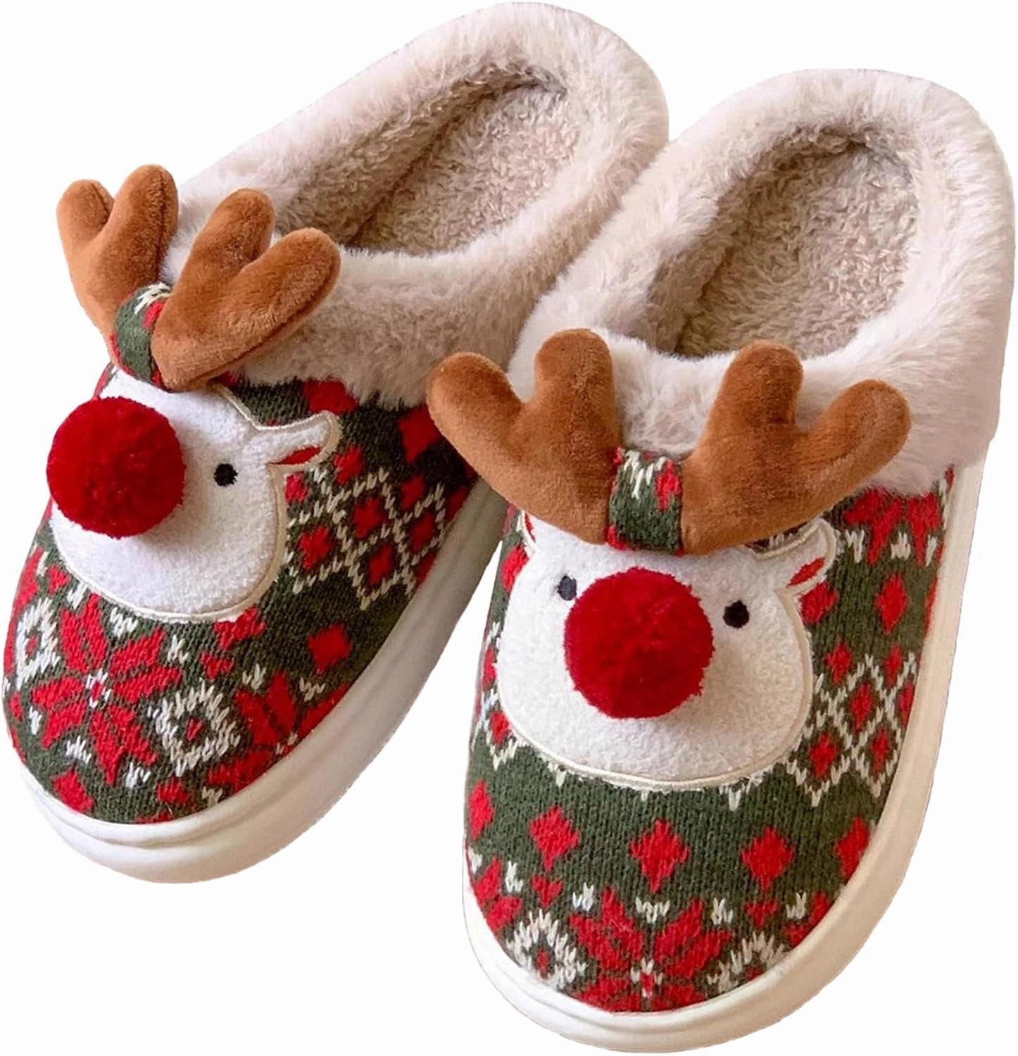 Heart Love Slippers - Women's Fuzzy Plush Memory Foam Indoor House Winter Shoes - Valentine Gifts