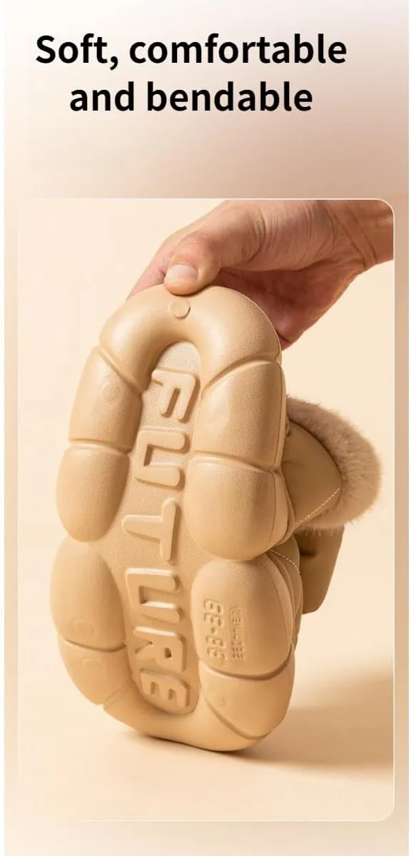 Height Increase Slippers for Women Bunny Ears Animal Rabbit Fuzzy Fluffy Boosting Anti Slip For Indoor Women Girls Pantuflas Para Mujer Cute Sides