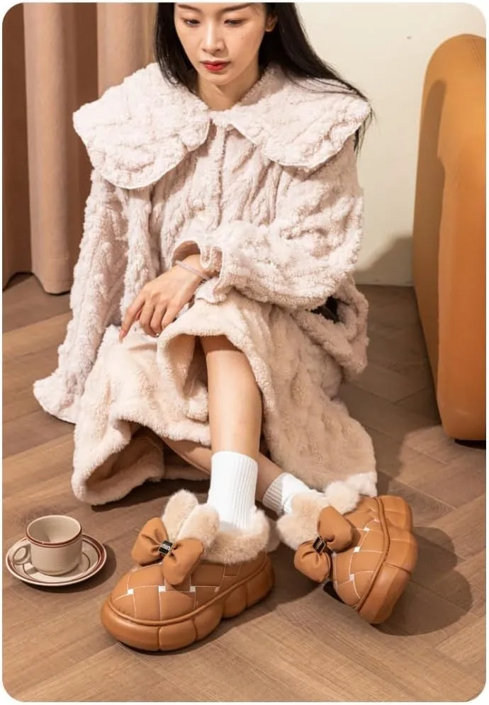 Height Increase Slippers for Women Bunny Ears Animal Rabbit Fuzzy Fluffy Boosting Anti Slip For Indoor Women Girls Pantuflas Para Mujer Cute Sides