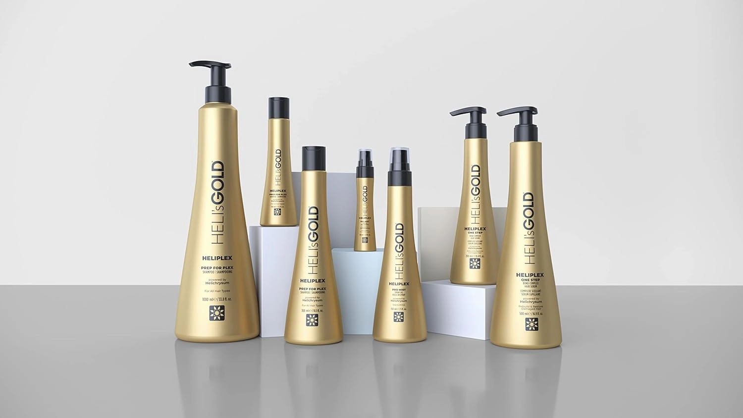 Heli's Gold Heliplex One Step Hair Serum - Bond Complex Treatment For Maintenance And Regrowth - Intensive, Nourishing Repair For Damaged, Split Strands - Sun And Thermal Heat Protectant - 16.9 Oz