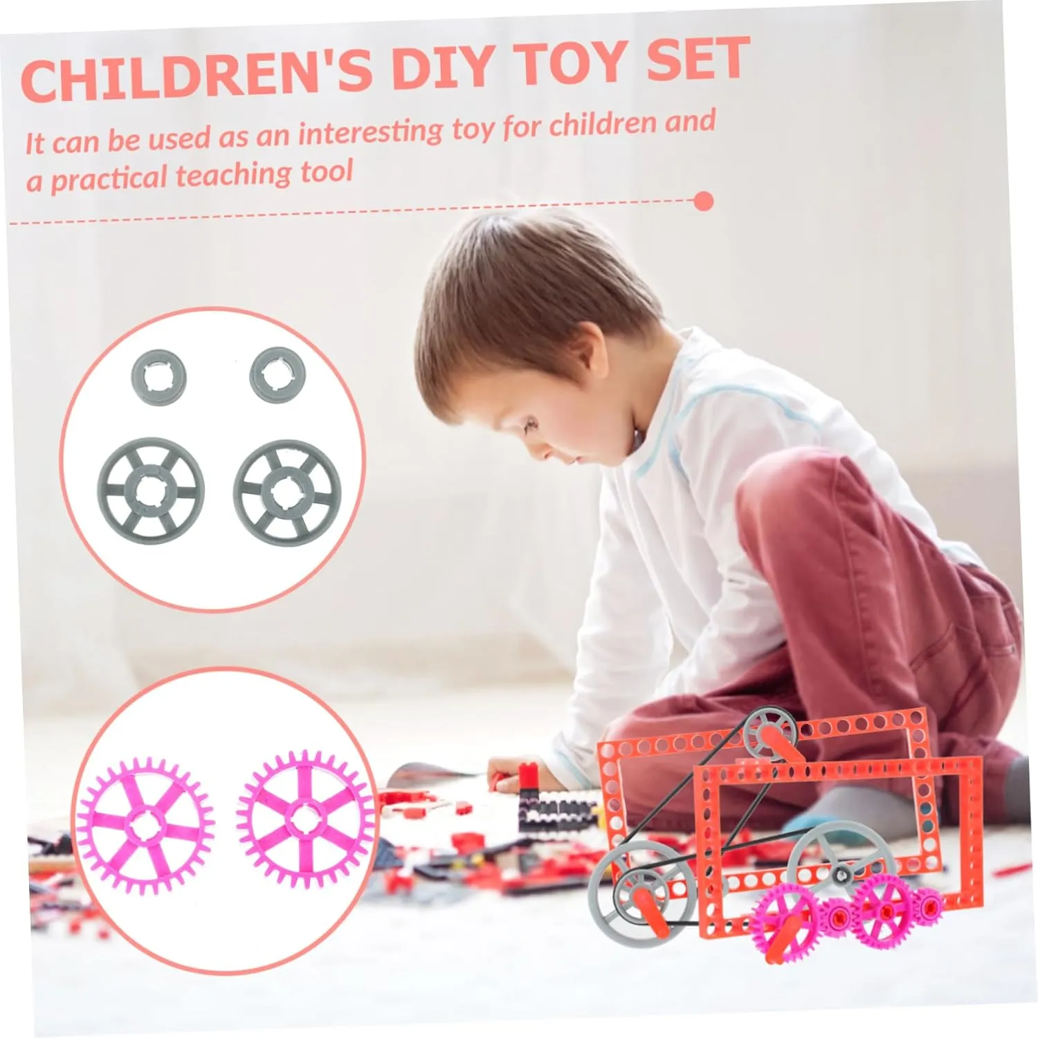 Hemoton 2sets Boy Girl's Educational Gear Pulley Kit Model for Bike Rotation Principle Science Experiment Playset Toy for Boys and Girls