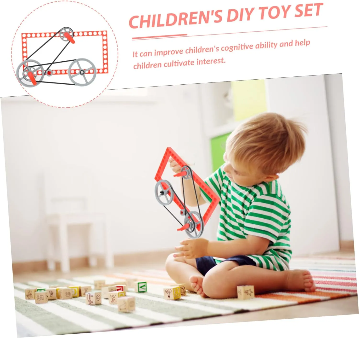 Hemoton 2sets Boy Girl's Educational Gear Pulley Kit Model for Bike Rotation Principle Science Experiment Playset Toy for Boys and Girls