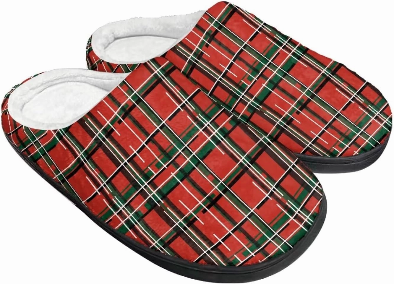 Holiday Christmas Slippers Indoor Bedroom Fluffy Warm Slippers Winter House Slippers for Women Men Soft House Shoes
