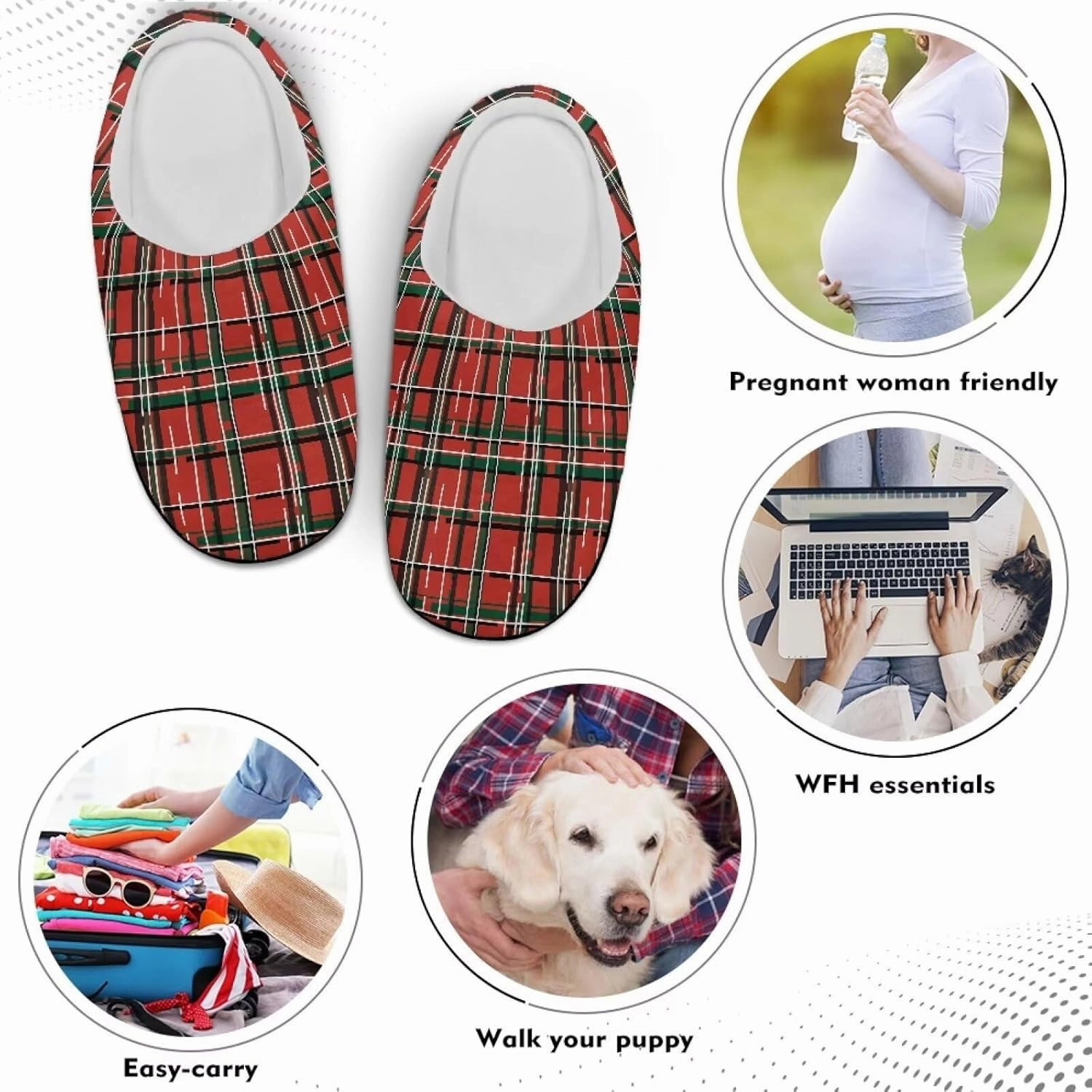 Holiday Christmas Slippers Indoor Bedroom Fluffy Warm Slippers Winter House Slippers for Women Men Soft House Shoes
