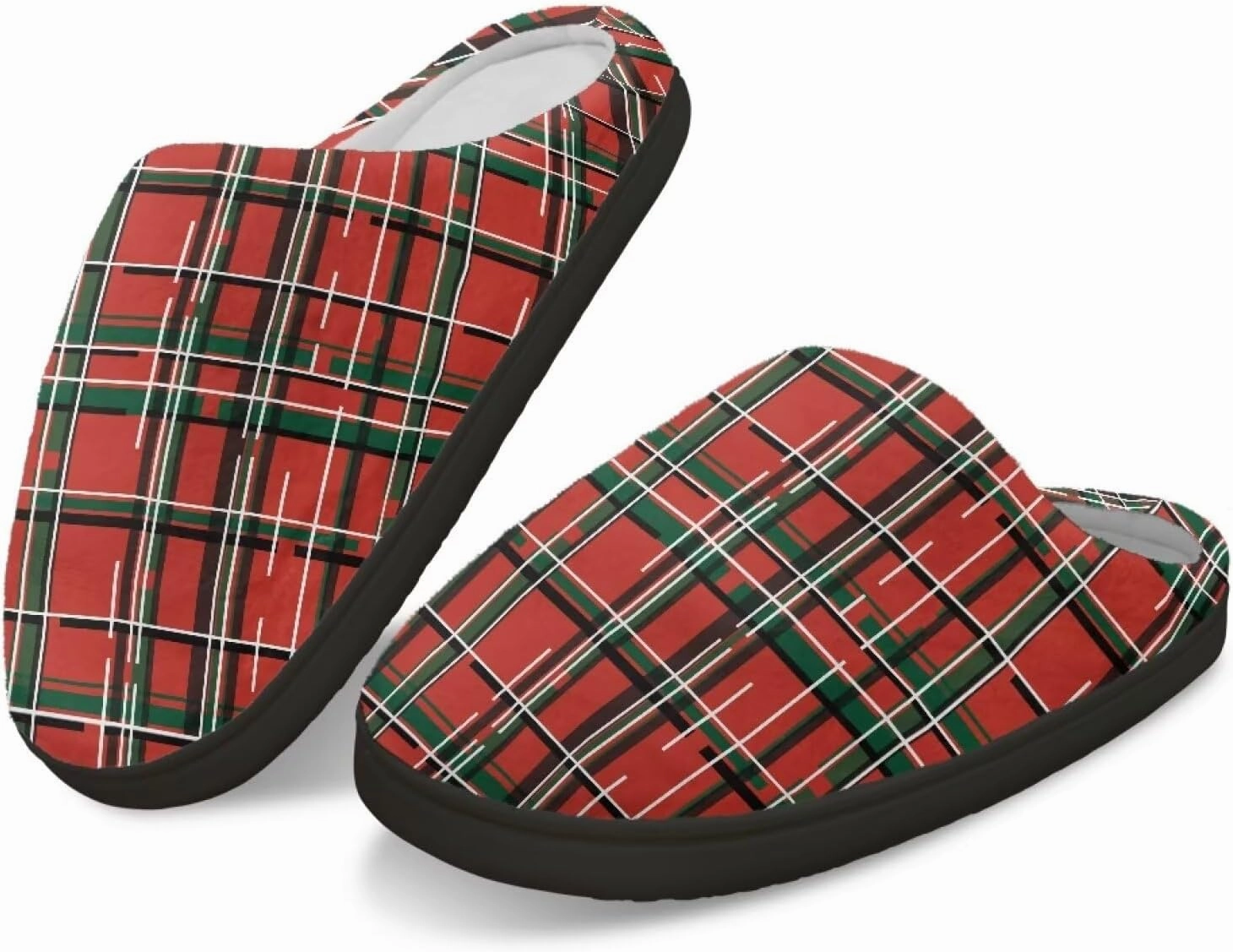 Holiday Christmas Slippers Indoor Bedroom Fluffy Warm Slippers Winter House Slippers for Women Men Soft House Shoes