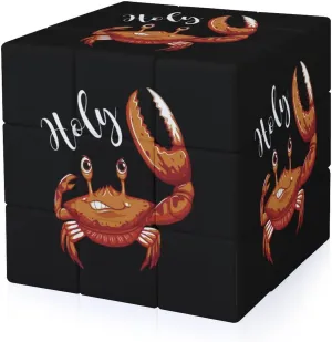 Holy Crab Funny 3x3x3 Cube Smooth Lightweight Puzzle for Adult Graphic Printing Travel