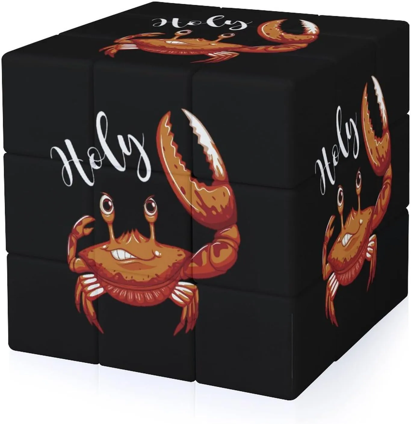 Holy Crab Funny 3x3x3 Cube Smooth Lightweight Puzzle for Adult Graphic Printing Travel