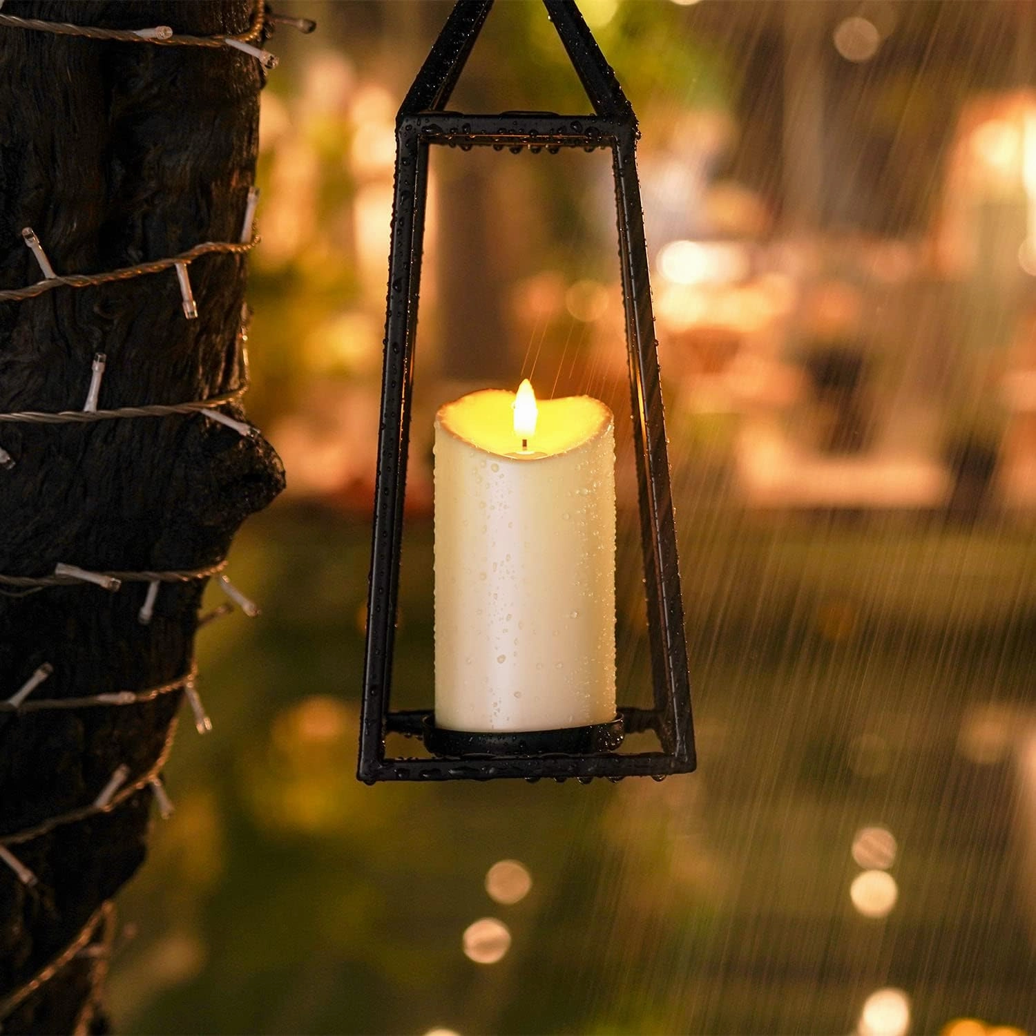 Homemory Flameless Candles, Battery Candles, LED Candles, Battery Operated Candles with Remote Timers, Electric Fake Plastic Candles, Dark Ivory, Outdoor Waterproof, Set of 3