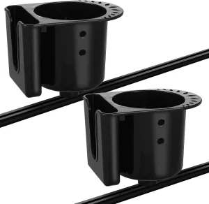 Hoolerry 2 Pcs Multifunctional Kayak Cup Holder, Drink Bottle Boat Phone Holder and Fishing Tool Lures Storage Kyak Fishing Accessoires, Kayak Track Mount Install(Stylish Style)