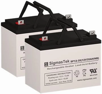 Hoveround MPV4 Wheelchair Battery Replacement Set by SigmasTek - 2 x 12 Volt 35AH