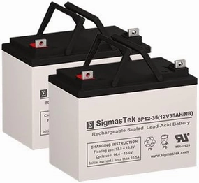 Hoveround MPV4 Wheelchair Battery Replacement Set by SigmasTek - 2 x 12 Volt 35AH