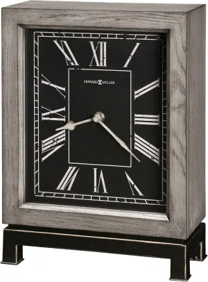 Howard Miller - Mantel Clock for Living Room, Mantle Table Clock with Quartz Movement - Classic Roman Numerals, Warm Gray Wooden Case, No Chimes, and Battery Powered - Merrick, 635-189