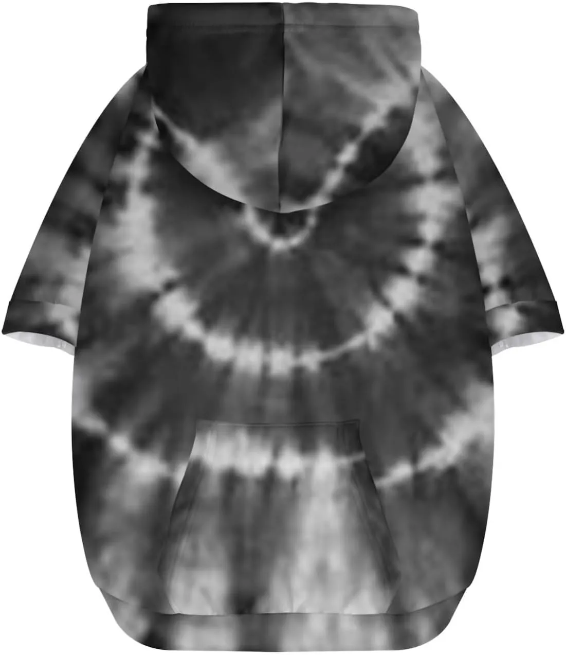 Howilath Pup Dog Hoodie, Stylish Tie-dye Black Radial Streetwear T Shirts Pet Outfits Cotton Polyester Sweatshirt with Hat - L