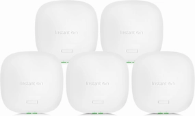 HPE Networking Instant On Access Point AP22 2x2 WiFi 6 Indoor Wireless Access Point (5 Pack) | Long Range, Secure, Smart Mesh Support | Power Source Not Included | US Model (R4W01A-5PACK)